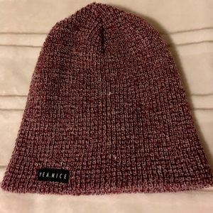 Burgundy beanie